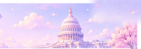 Illustration of the U.S. Capitol in spring